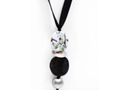 COLLAR LISTON NEGRO PIEDRA GRIS Y BLANCO FLORAL