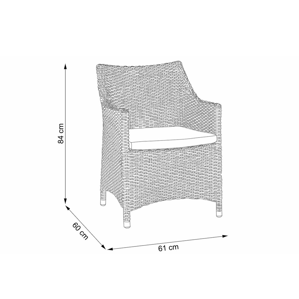 Caridad Silla con Brazos Exterior - Gris