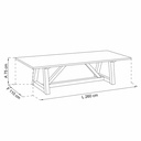 Jena Mesa de Comedor Exterior Rectangular 260 - Gris y Teca