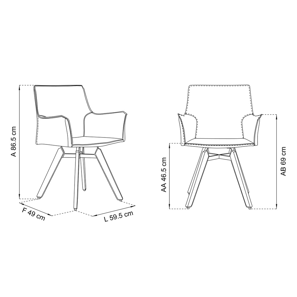 Caetana Madera Silla con Brazos - Gris