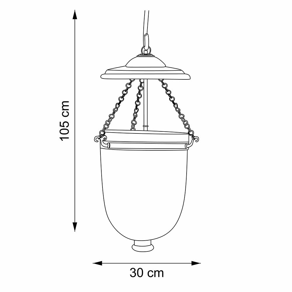 LAMPARA HANGING NEGRO - 30 CMS