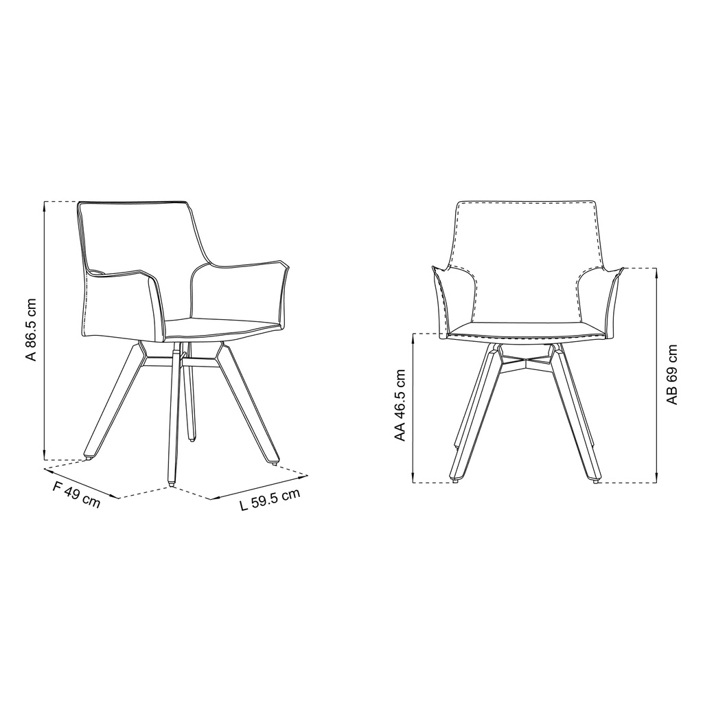 Caetana Madera Silla con Brazos - Topo