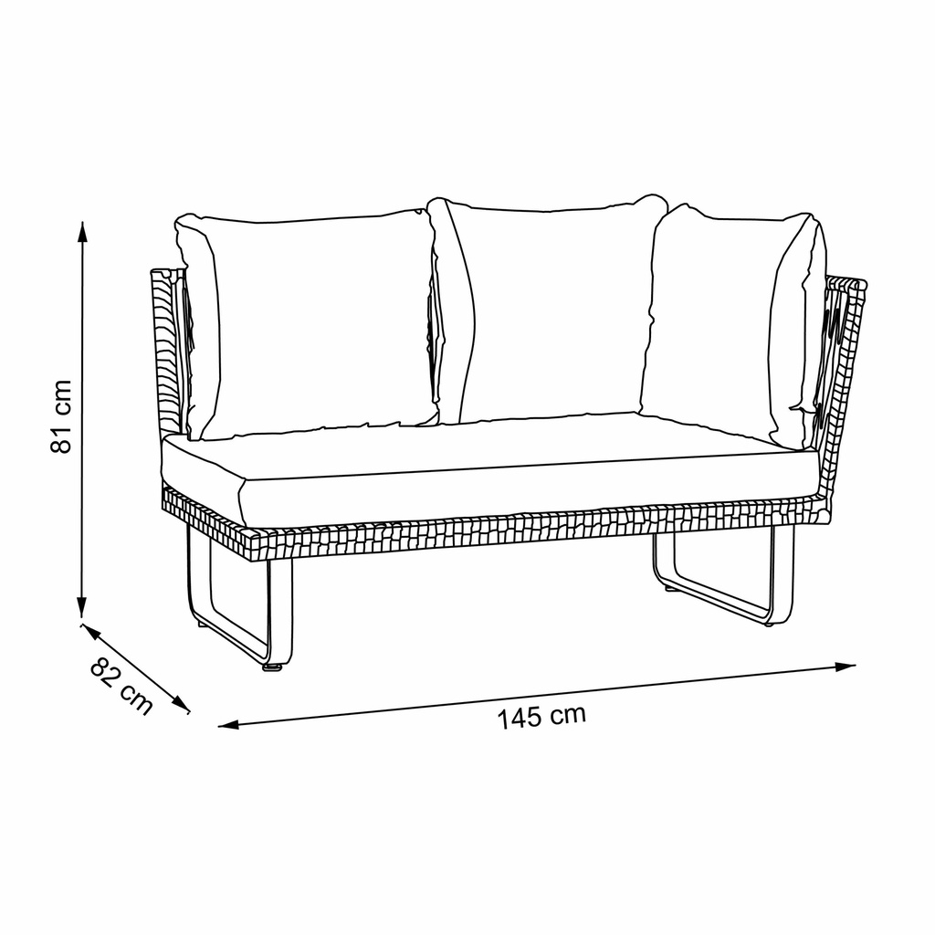 Laura Modular Exterior Brazo Derecho - Arena y Topo