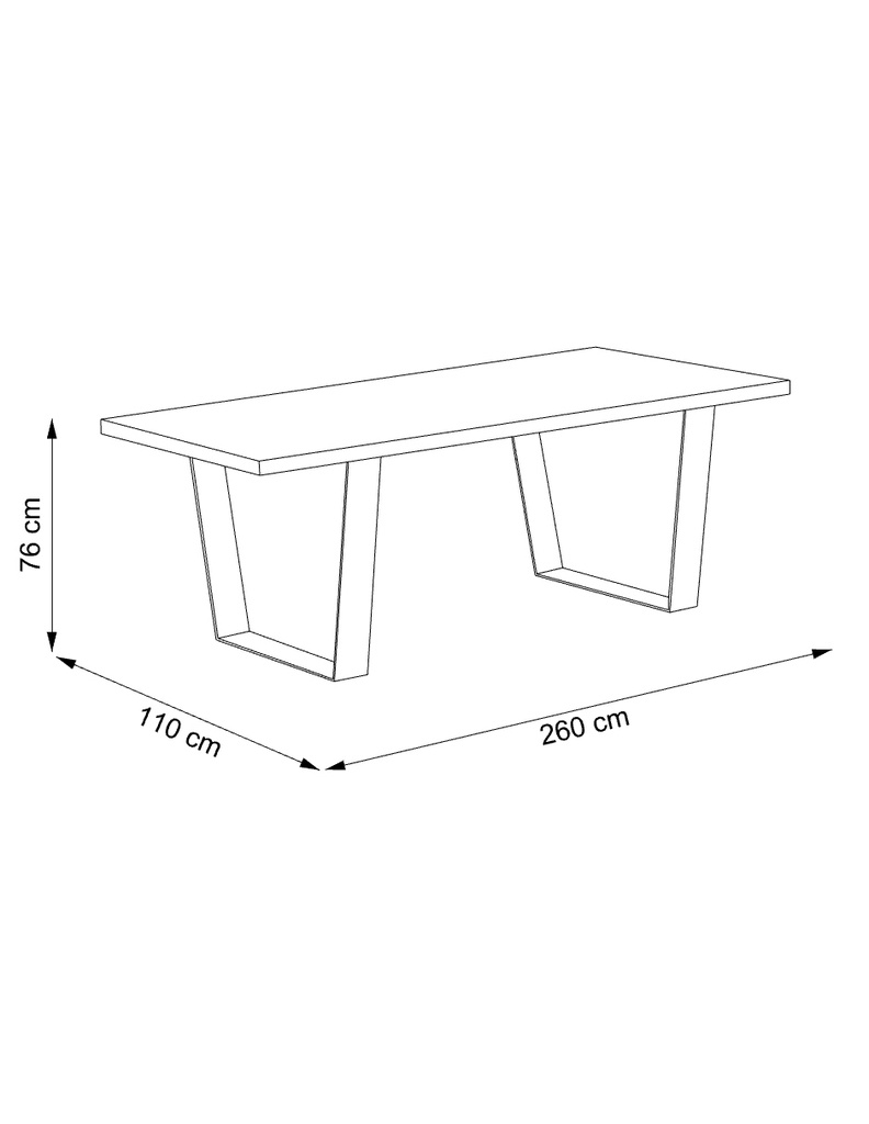 Mesa Comedor Watou 260 - Cromo/Olmo