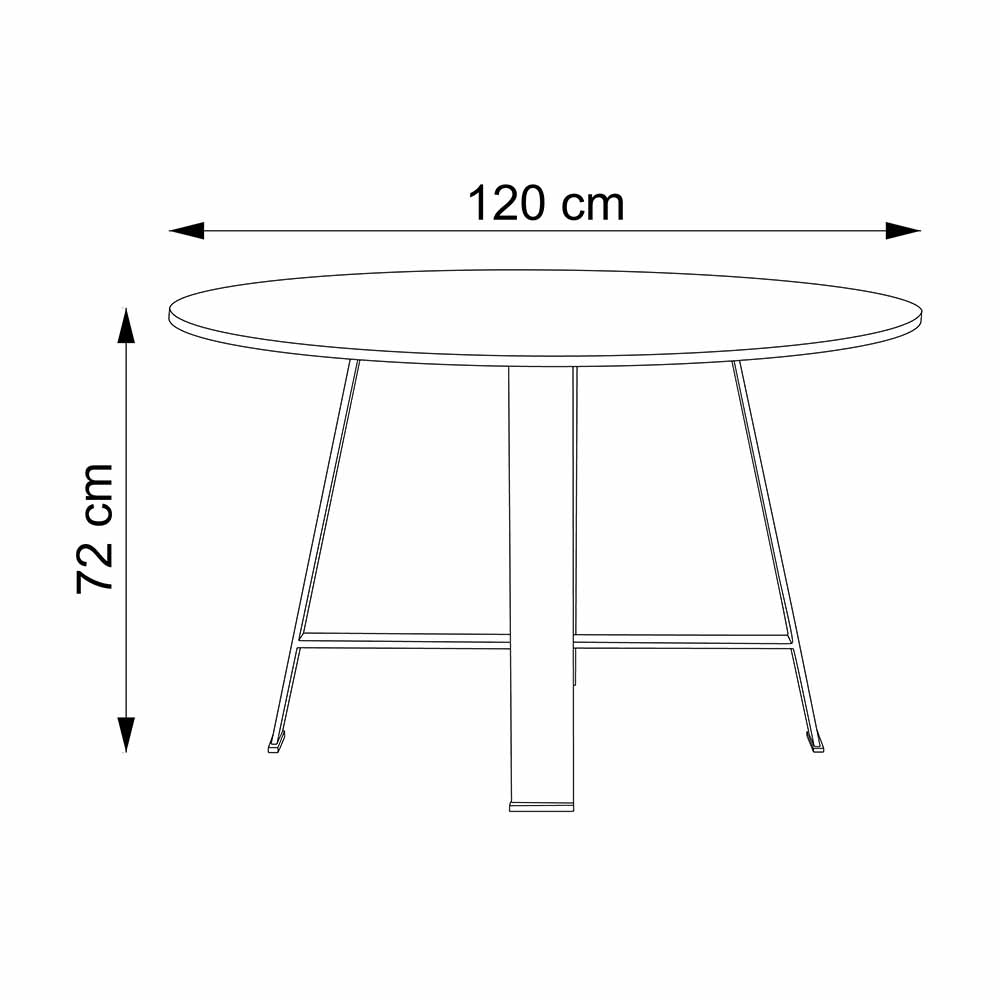 Melie Mesa Comedor Redonda - Metal