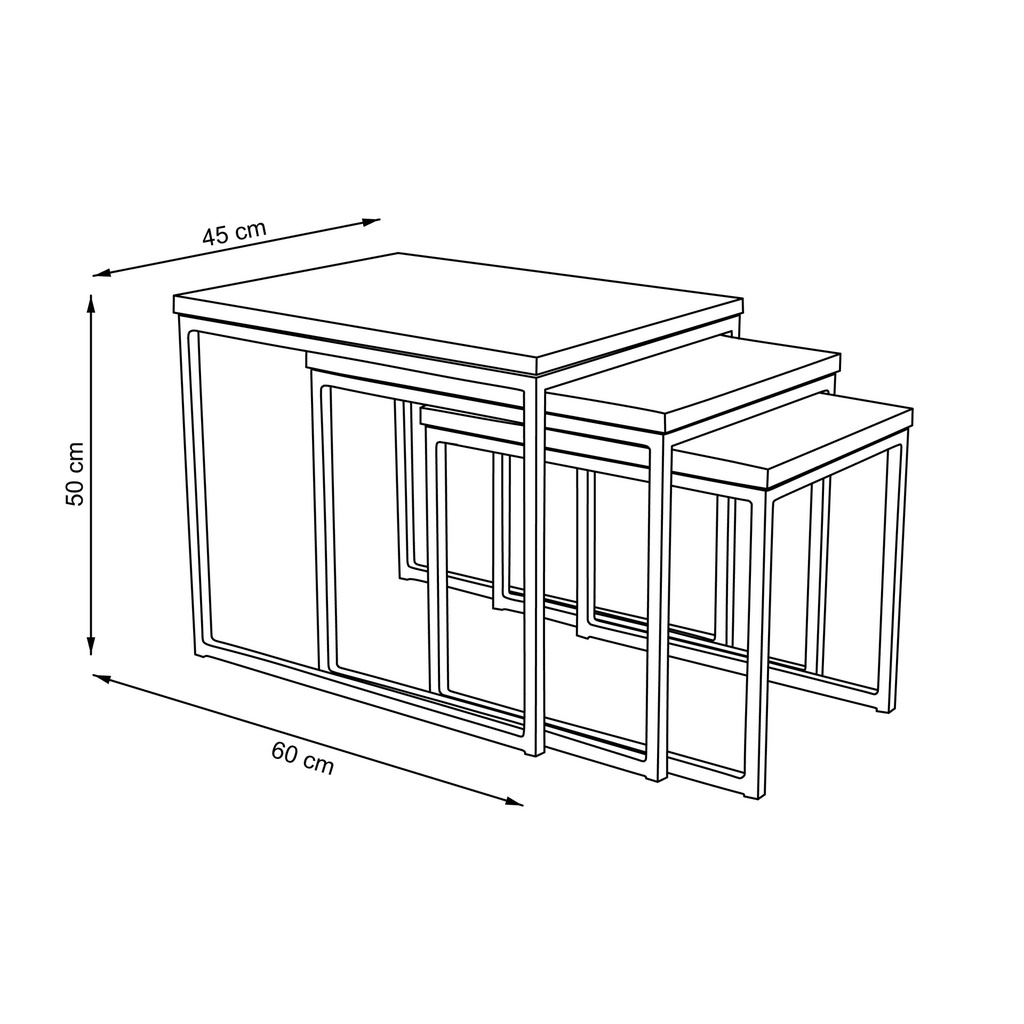 Bartola Mesa Lateral Nido Rectangular