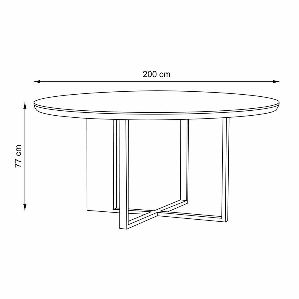 Bartola Mesa de Comedor Redonda 200 - Eucalipto Ahumado