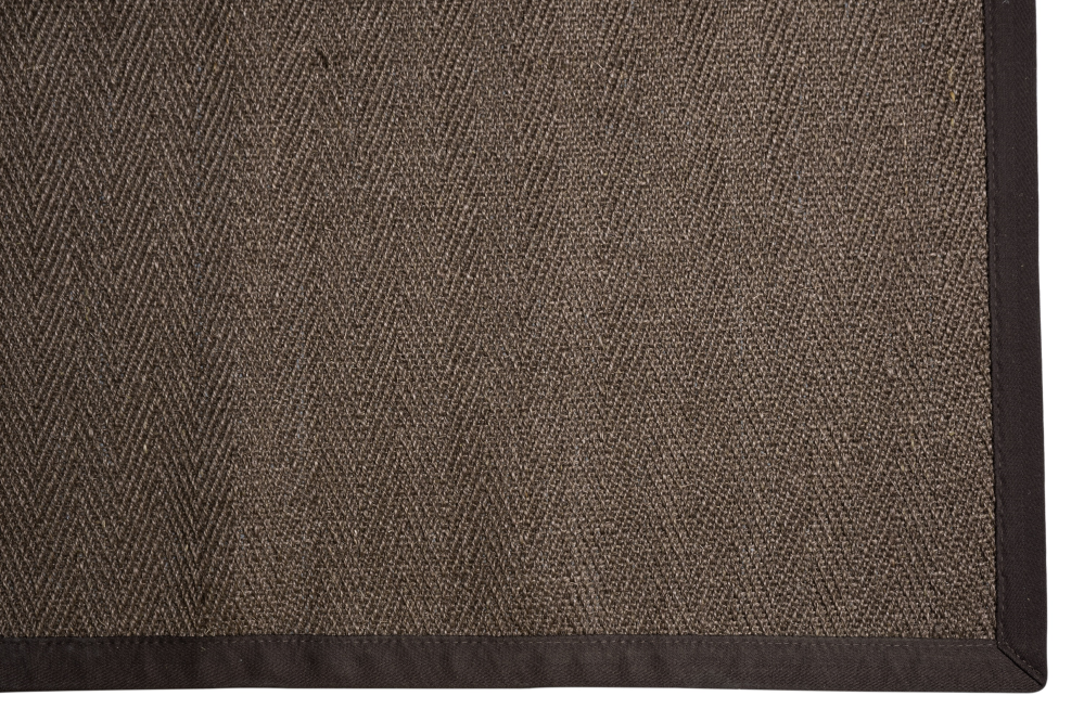 Estera Sisal - Herringbone Marrón - Borde Marrón - 3X4