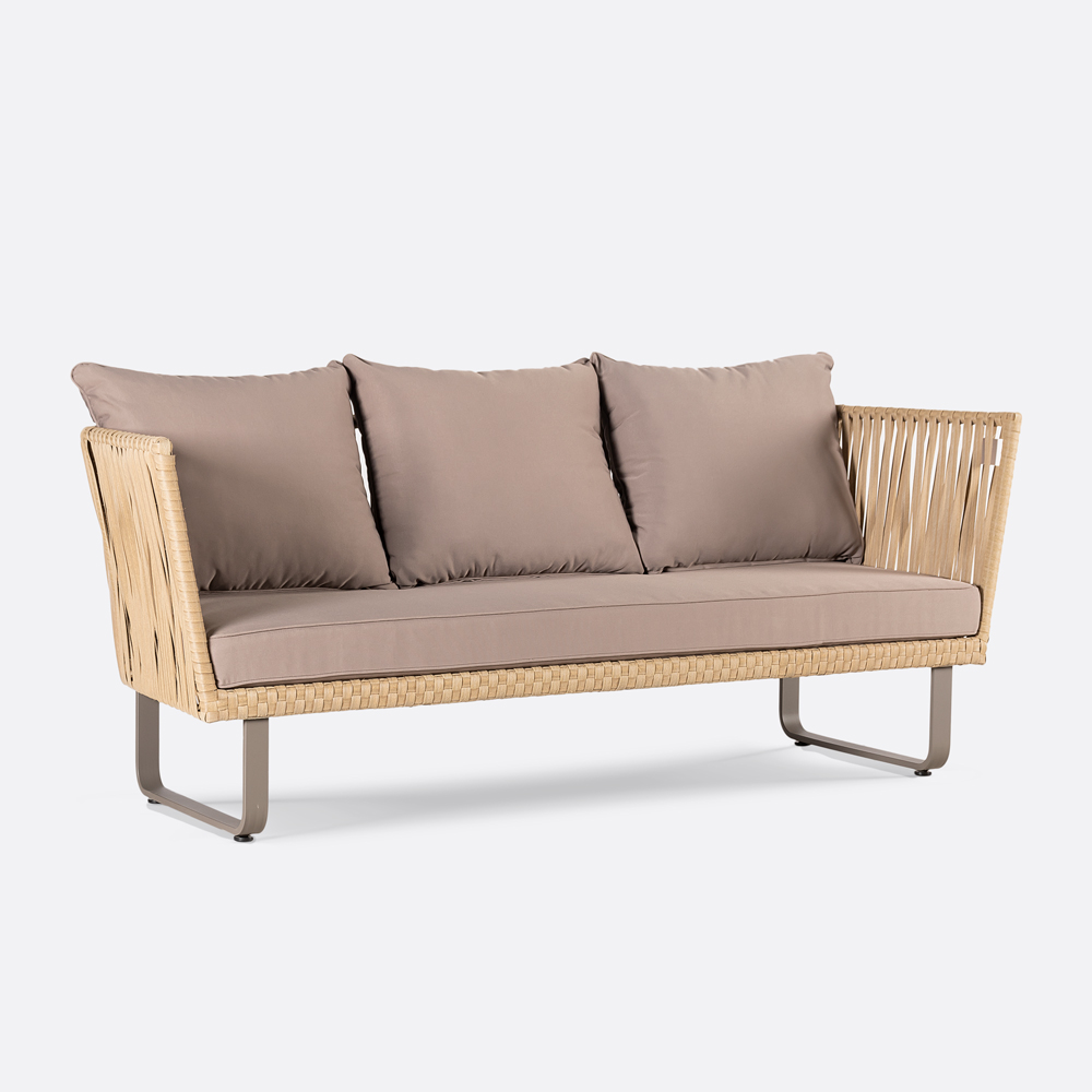 Laura Sofa Exterior de 3 Plazas - Arena y Topo