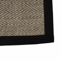 Estera Herringbone Natural Negro Borde Negro 3x4