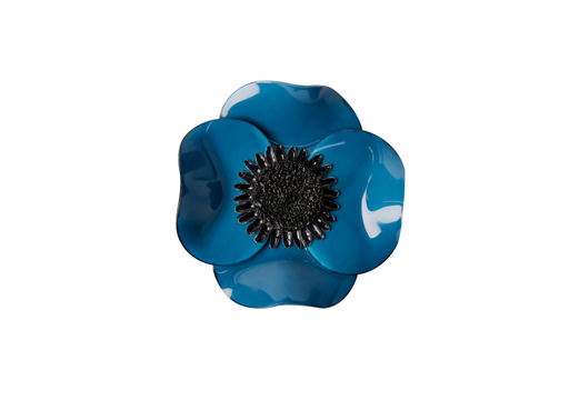 [221528] BROCHE FLOR CUATRO PETALOS AZUL