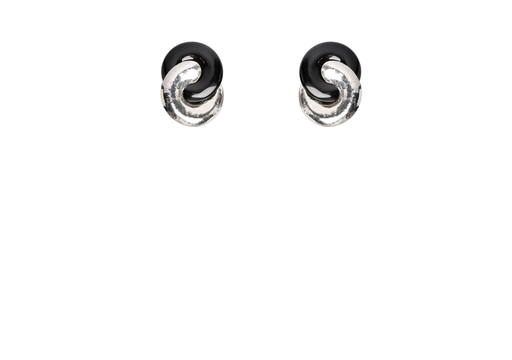 [221564] ARETES CLIP CIRCULOS PLATA NEGRO