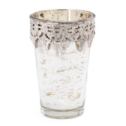 [1216750] VASO DECORATIVO ASHA MEDIANO - PLATA